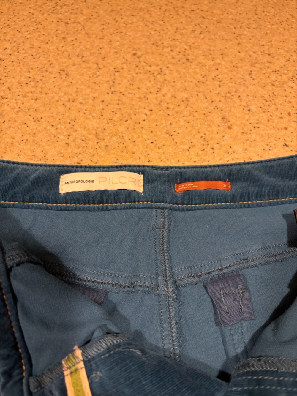 Anthropologie Corduroy Pants Women’s 29 Pilcro High Rise Shinny Button-up Jeans - Picture 4 of 8